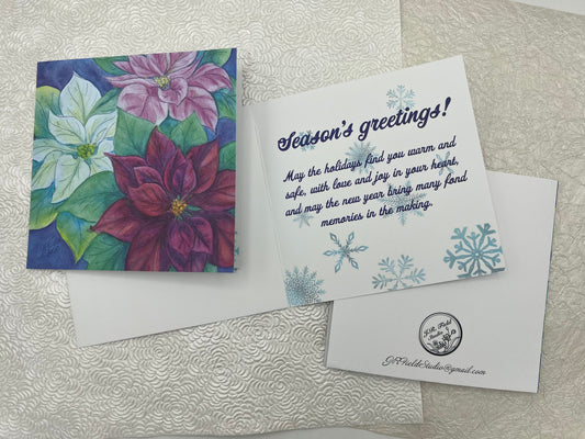 Poinsettia Holiday Card Set