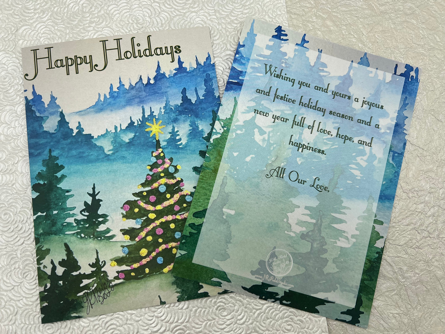 Shimmering Tree Line Holiday Card Set