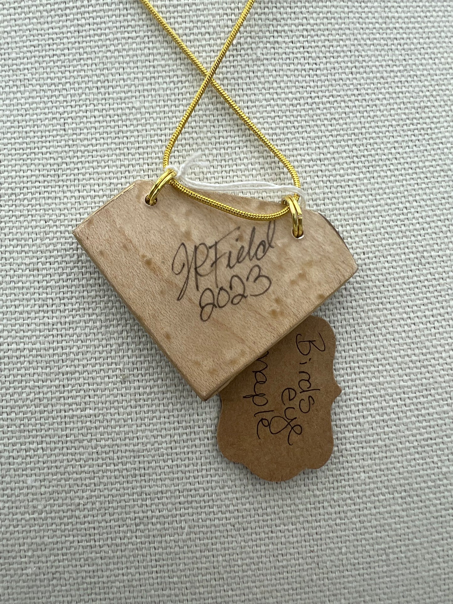 Wildflowers on Birdseye Maple - Wooden Pendant Necklace